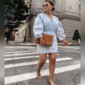 Zara Vintage-inspired Faded Denim Mini Dress Bloggers Favorite!